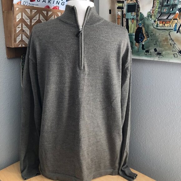 Pronto Uomo Merino Wool Extra Fine 1/4 Zip Sweater - Picture 1 of 6